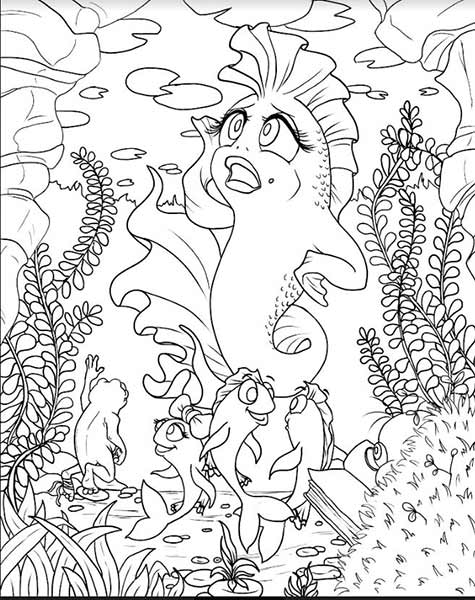 Colouring Page Example - On Froggy Pond - Children's Book by C.S. Fagan